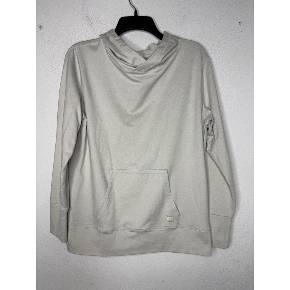 Vuori Halo Performance Pullover Hoodie Sweatshirt Size M Light Gray Preppy